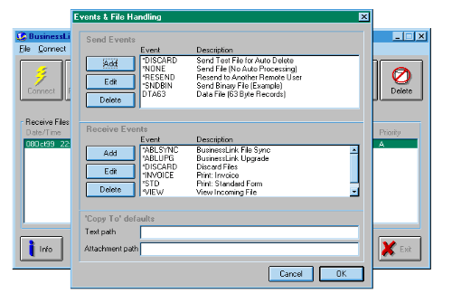 BusinessLink/REMOTE Events & File Handling