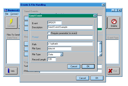 BusinessLink/REMOTE Send Event Example