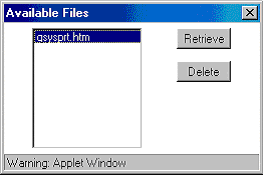 Available Files Window